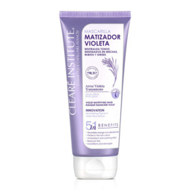 Masque Matifiant Violet Clearé Institute - Neutralise les Tons Indésirables pour Cheveux Blonds et Gris - 200ml