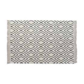 Tapis DKD Home Decor Noir et Blanc - Design Losanges 120x190 cm