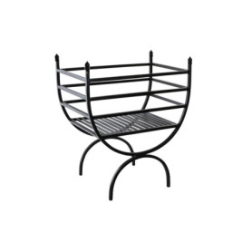 Support à Bûches en Acier Noir DKD Home Decor