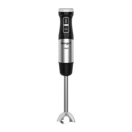 Ibergrif Mixeur Plongeant 1000W en Acier Inoxydable avec Réglage Continu de Vitesse et Bouton Turbo, Mixer Plongeur pour Soupes 