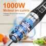 Ibergrif Mixeur Plongeant 1000W 4-en-1 en Acier Inoxydable avec Réglage Continu de Vitesse et Bouton Turbo, Mixer Plongeur Set a