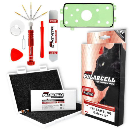 Batterie PolarCell 3200mAh pour Samsung Galaxy S7 avec Kit d'Outils Professionnel