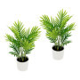 Mini Palmier Artificiel Areca Flair Flower - 35 cm avec Pot Vert
