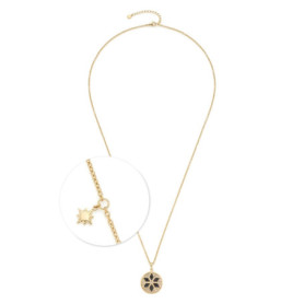 Collier long doré en acier inoxydable avec pendentif étoile