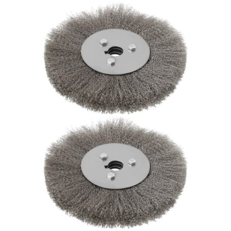 ECSiNG Lot de 2 Roues de Brosse en Acier Inoxydable 150 mm