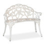 Banc de Jardin Relaxdays en Aluminium et Fonte - 2 Sièges, Blanc/Bronze