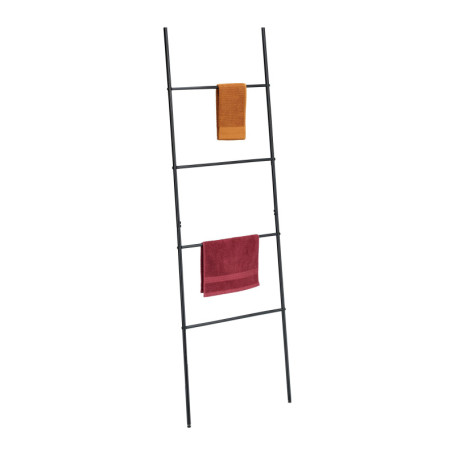 Échelle Porte-Serviettes Relaxdays en Acier Noir - 4 Barres Pratiques