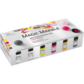 Kreul Peinture Marbrée Magic Marble Love Neon Set - 6 x 20 ml pour Décorations Uniques