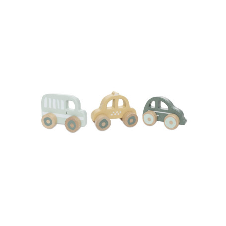 Lot de 3 Voitures en Bois Jollein - Jouets Éducatifs pour Bébé