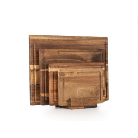 Set de 4 Planches à Découper en Bois Naturel - Les Plaisirs Du Chef