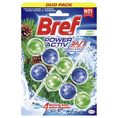 Bref WC Power Activ' Boost Pin - 2 Blocs Nettoyants Anti-Calcaire