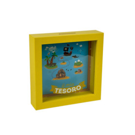 Tirelire Décorative Mon Trésor - Cadre Jaune Design Pirate