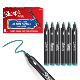 Sharpie Marqueurs Créatifs Acryliques - Lot de 6 Feutres Émeraude