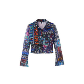 T-shirt à manches longues stretch bleu pour femme - Desigual