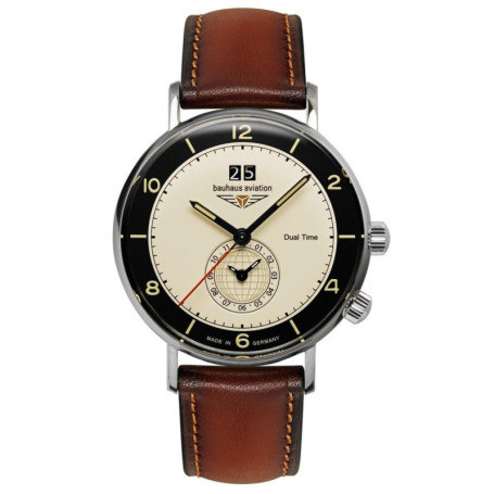Montre d'Aviateur Bauhaus Vintage en Acier Inoxydable