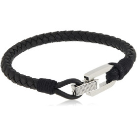 Bracelet en Cuir Noir Tommy Hilfiger pour Homme - Élégance Sportive