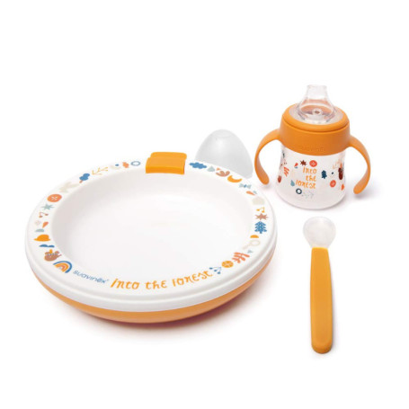 Set de Repas Suavinex avec Biberon et Plateau Thermique - 3 Pièces