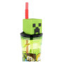 Gobelet Minecraft avec Paille et Couvercle pour Enfants - 360 ml