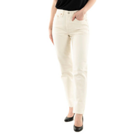 Jeans Femme Levi's 501 Crop Ecru Booper No Damage