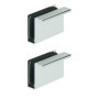 Contre-pièce magnétique pour porte en verre - 2x Attaches chromées