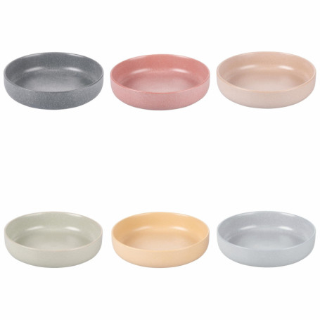 Lot de 6 assiettes creuses Berlin en grès effet pierre