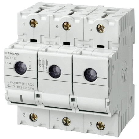 Interrupteur Sectionneur Siemens MiniZED 3 Pôles 63A Blanc