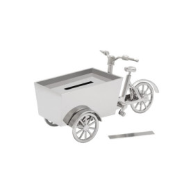 Tirelire Vélo Cargo Argent Personnalisable