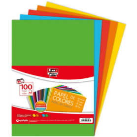 Pack de 100 Feuilles de Papier A4 Couleurs Assorties 80g - FIXO