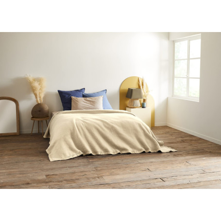 Couverture Ultra-Douce Toison d'Or en Crème - 220x240 cm