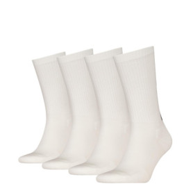 Lot de 4 Chaussettes Crew Calvin Klein avec Logo - Blanc - Taille Unique