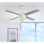 Ventilateur de Plafond Westinghouse Kelcie avec Éclairage Cristallin - 132 cm Blanc
