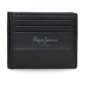Porte-Cartes Slim en Cuir Noir Pepe Jeans