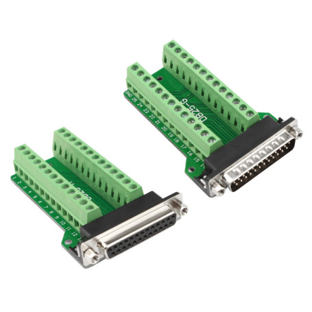 Adaptateur Futheda DB25 D-SUB Mâle/Femelle 25 Broches pour Carte PCB