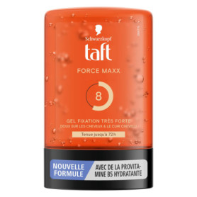 Gel Coiffant Taft Force Maxx - Tenue 72H, Fixation Très Forte, Doux sur les Cheveux - 300 ml