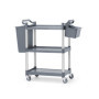Chariot de Service Multifonction HENDI avec 3 Étagères et 4 Roulettes