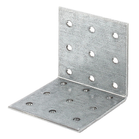 Équerre de Plaque Perforée Galvanisée 60x60 mm - Kit de 50 Alberts