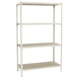 Étagère Métallique Simon Rack 4 Niveaux - Rangement Durable Blanc/Bois 1 355,44 €