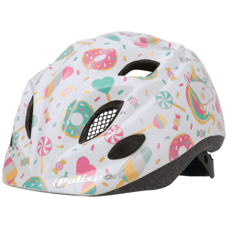 Casque Enfant Polisport Lolipops Blanc XS (48-52 cm) avec Hanger