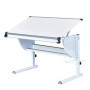 Bureau Ergonomique Réglable en Hauteur pour Enfant - Métal Blanc avec Rangement