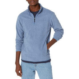 Veste en Molleton Polaire Zippée pour Homme - Bleu Chiné - Taille L