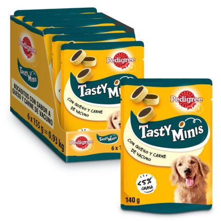 Friandises Mini Pedigree Tasty Bites au Fromage pour Chiens - Paquet de 6 x 140g