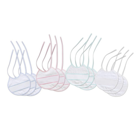 Lot de 12 bavoirs brodables en coton pour bébé