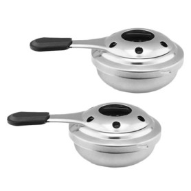 Lot de 2 réchauds à alcool portables en acier inoxydable pour camping