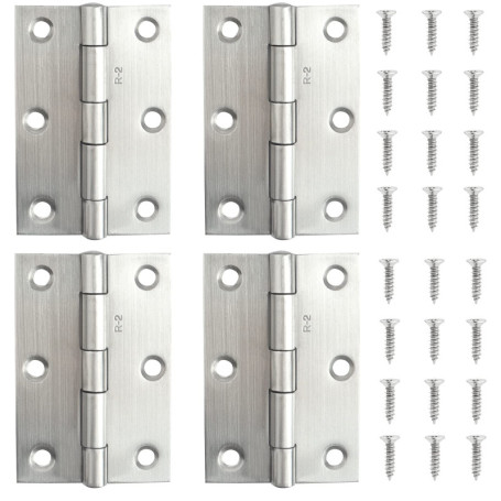 Lot de 4 charnières de porte ignifuges 76 mm à roulement à billes