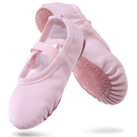 Ballerines en Cuir Rose pour Danse et Yoga - Chaussures Confortables