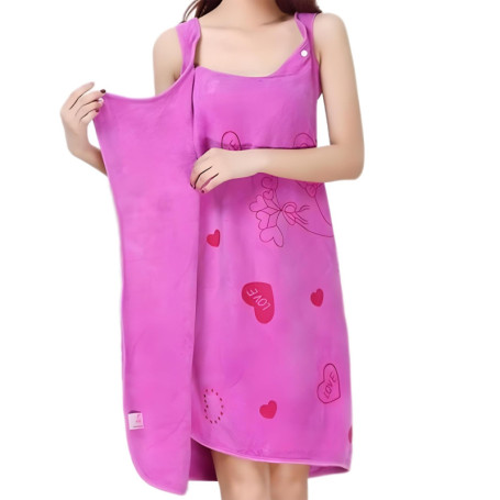 Jupe de Bain en Microfibre avec Motif Lapin - Violet 135x80cm