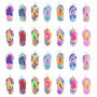 Lot de 50 breloques tongs en argile colorée pour créations DIY