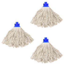 Lot de 3 Têtes de Rechange en Coton pour Serpillière - Compatibles avec Mâts Standards