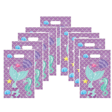 Sacs de Cadeaux Sirène en Papier - 20 Pcs Réutilisables pour Fêtes et Anniversaires