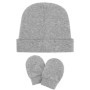 DRESHOW Bonnet et Moufles Bébé en Coton Doux - Set Naissance 0-6 Mois